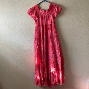Free people off shoulder tiered red midi dress
